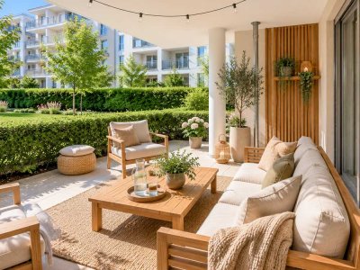 Sofort bezugsfreie 5-Zimmer-Terrassenwohnung mit Garten und Wasserblick