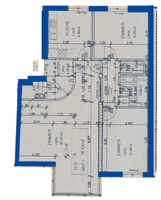 Geförderte 3-Zimmer Wohnung in Miete | ca. 76 m² | 1. Etage