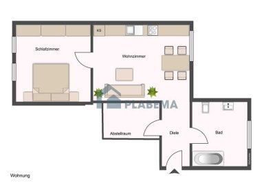 Sehr geräumige und moderne 2- Zimmer-Wohnung mit Einbauküche