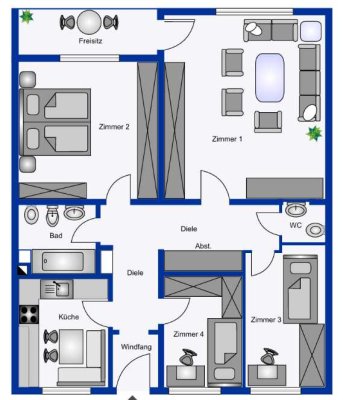 Geräumige 4 Zimmerwohnung mit Balkon in Herten zu vermieten, WE 52