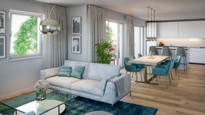 Exklusive energieeffiziente 3-Zimmer Erdgeschosswohnung mit 170qm Garten in Traunstein - zentrumsnah