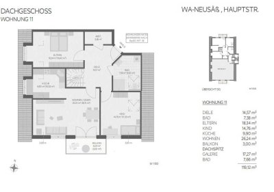 4 ZKB Galeriewohnung in zentraler Lage Neusäß mit Tiefgarage und Lift  / 150qm Wohnfläche