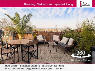 Traumhafte Maisonette-Penthouse-Wohnung mit 2 großen Dachterrassen und Blick über die Stadt