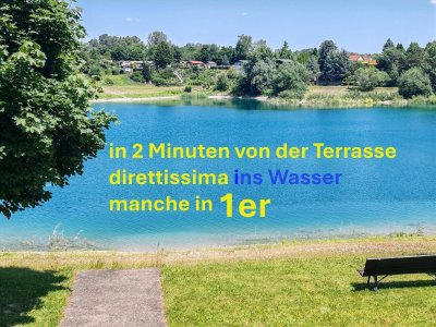 WOW ! So reagiert JEDER auf das Panorama mit einem Blick von der 45m2 Terrasse ! �Inserat ab 3. 10 nur noch auf �W i l l h a b e n � ! Vor HOCHWASSER -sichere Investition ! STARKSTROM Anschluss z.B. Auto laden ! 43 Jahre im Damen Erstbesitz ! Wenn, dann n