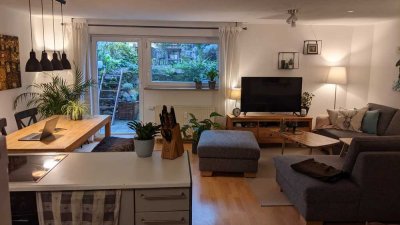 3,5-Zimmer-Souterrain-Wohnung mit Terrasse und kl. Garten