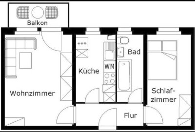 2-Zimmer Wohnung mit Balkon in Plauen-Reusa