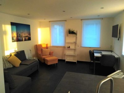 voll möbilierte 1,5-Zimmer-Wohnung, EBK, Parkplatz, ruhig gelegen, gute Verkehsanbindung