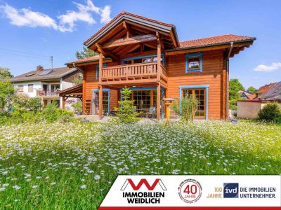Außergewöhnliches Massiv-Holzhaus in grüner Idylle - perfektes Zuhause in Kirchseeon