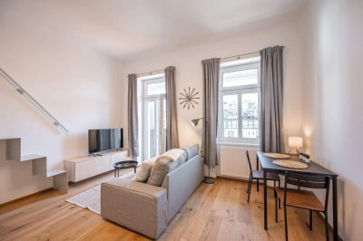 Short-term apartment in walking distance to AUGARTEN, 2-6 months, fully furnished with balcony!