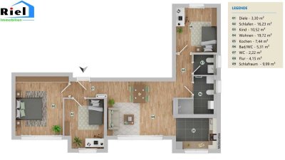 Neubau 3 Zimmer Souterrain - Wohnung
