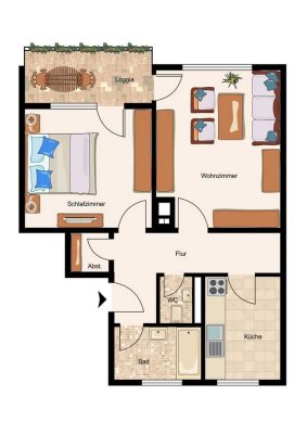 Gepflegte Zwei-Zimmer-Wohnung in ruhiger Lage in Ingelfingen!!