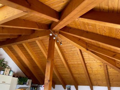 Charmante 2-Zimmer-Dachgeschosswohnung mit einzigartiger Holzdecke