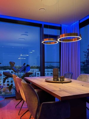 Exklusives Penthouse „Skyloft“ mit Dachterrasse, Luxusequipment und Skyline-/Alpenpanorama-Ausblick