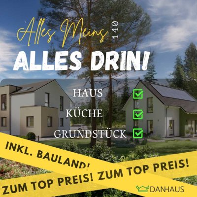 Kochen, wohnen, leben – mit Grundstück & Küche im Preis.