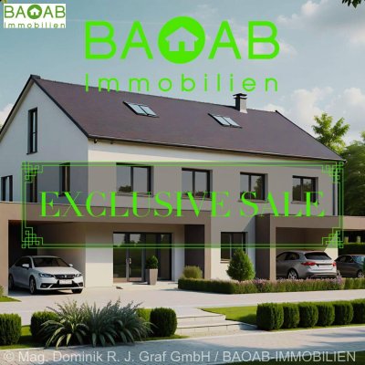 Doppelhaus-Neubauprojekt | Feldkirchen bei Graz | Terrasse, Garten, Carport | Moderner Familientraum