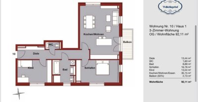 Geschmackvolle 3-Zimmer-Wohnung mit Balkon in Münsing