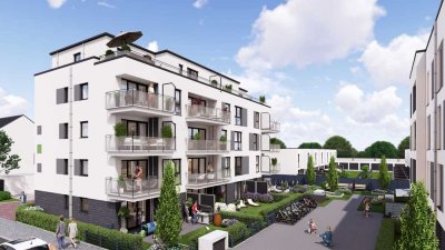Wunderschöne 3 Zimmer- Neubauwohnung mit Balkon, Einbauküche, Garage & separaten Stellplatz