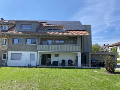 Miet-Wohnung in Holz100-Haus mit großzügiger Terrasse