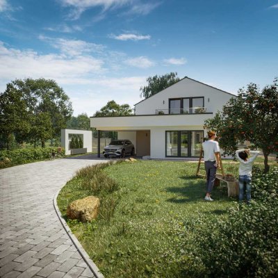 Baugrundstück mit Neubau - Einfamilienhaus in schöner Lage