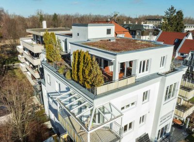 Über den Dächern von Moosach: 138 m² neuwertige Penthousewohnung mit zwei Terrassen