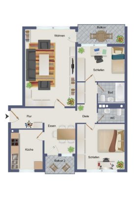 3,5-Zi.-Wohnung in Darmstadt Kranichstein zu verkaufen