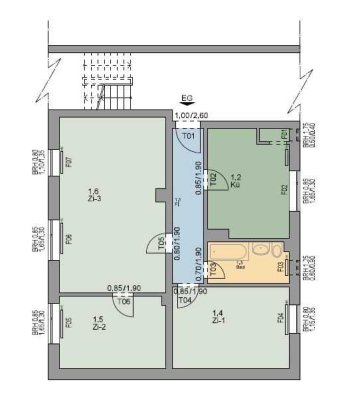Schöne 3-Zimmer-Wohnung in Flensburg, Kelmstraße 8 EG rechts