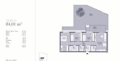 NEUBAU - Moderne 3-Zimmer Eigentumswohnung mit Garten (84,01m²)-Graz/Gries