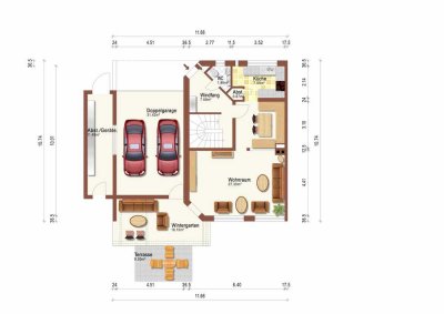 2 Wohneinheiten: DHH Gauting–Buchendorf – Wintergarten, Doppelgarage + 1 Stpl., provisionsfrei