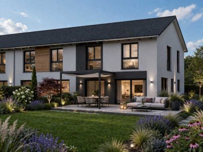 Jetzt starten statt warten: Neubau-Reiheneckhaus inkl. sofort verfügbarem Grundstück (231qm) in Hoch