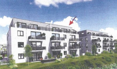 Exklusive Penthouse-Wohnung, Neubau/Erstbezug in Karlsdorf-Neuthard 108 qm