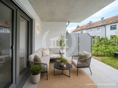 Kaufen & einziehen: 3-Zi-Neubauwohnung im EG mit großer Terrasse & Garten | KfW40 QNG | W03