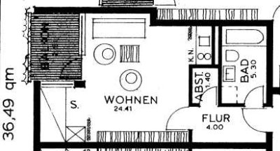 Gepflegte 1-Zimmer-Wohnung mit Balkon und Einbauküche in Reutlingen