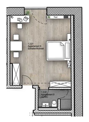 1-Zimmer-Apartment auf der ERBA-Insel Bamberg