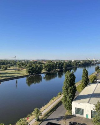 Südbalkon mit Elbblick, Westbalkon für Sonnenuntergänge