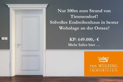 Nur 500m zum Strand von Timmendorf! Stilvolles Endreihenhaus in bester Wohnlage an der Ostsee!