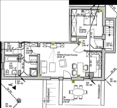 Neuwertige 2-Raum-Terrassenwohnung mit gehobener Innenausstattung mit EBK in Lautertal