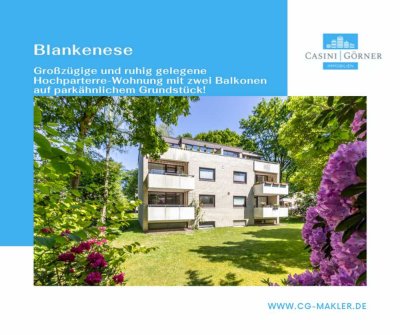 Großzügige und ruhig gelegene Hochparterre-Wohnung mit zwei Balkonen auf parkähnlichem Grundstück!