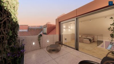 KAISER ESTATE - ZU VERKAUFEN - Top 5 - Exklusive elegante Galeriewohnung, Weitblick und Loftgefühl und südseitiger Terrasse