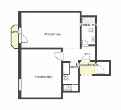 Freundliche 2-Zimmer-Wohnung mit Balkon und Einbauküche in Wörrstadt