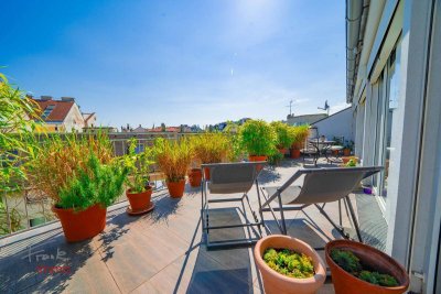 Mietloft über den Dächern von Wien: Luxuriöses Loft-Penthouse auf 2 Ebenen + 2 Terrassen