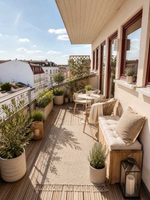 schöne 4- Raumwohnung mit Dachterrasse, Einbauküche, Vollbad mit Eckbadewanne und Laminat