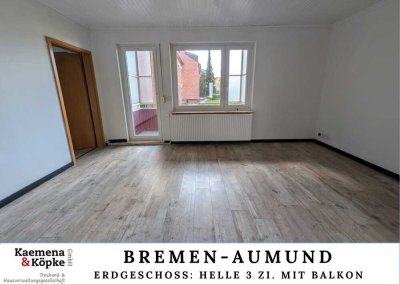 3-Zimmer-Wohnung im Hochparterre mit Balkon in Bremen-Aumund