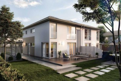 Neubau-Doppelhaushälfte mit großem Südgarten