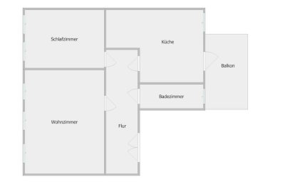 Großzügige 2-Zimmer-Wohnung mit Wohnküche und Balkon