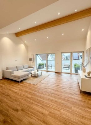 NEUBAU: Exklusive barrierefreie 4-Zim.-DG-Wohnung mit Dachterrasse, Aufzug, Einbauküche sowie TG