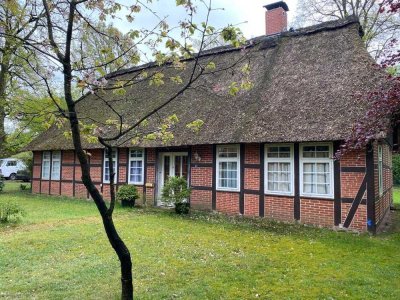Großes Grundstück mit sehr schönen historischen Reetdachhaus zu verkaufen in Neuenkirchen OT Tewel