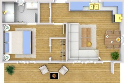 Vollmöblierte 1,5 Z wohnung in ruhiger Lage in der Osnabrück