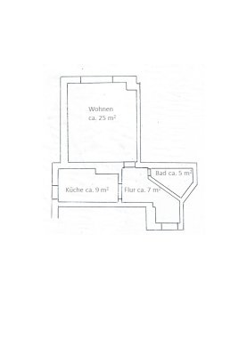1 Raum Wohnung in Striesen mit separater Küche