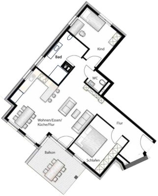 Moderne 3-Zimmer Wohnung im 2. OG in Böblingen/Dagersheim