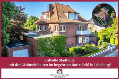 Stilvolle Stadtvilla mit drei Wohneinheiten im begehrten Roten Feld in Lüneburg!
